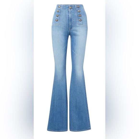 Veronica Beard Sheridan bell bottom Jean with sailor buttons NWT - Picture 4 of 13